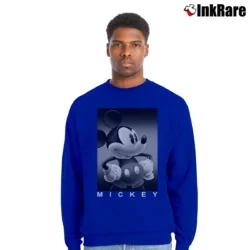Men’s Disney Mickey Mouse Photo Real Crewneck Sweatshirt in royal blue | Cozy Fabric, Clean Style