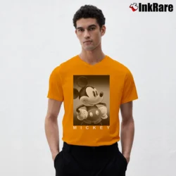 Men’s Disney Mickey Mouse Photo Real V-Neck Tee in orange | Sharp, Breathable, Everyday Staple