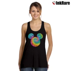 Women’s Disney Mickey Mouse Rainbow Tie Dye Icon Tank Top in black | Lightweight, Movement-Friendly