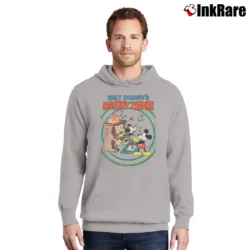 Men’s Disney Mickey Mouse Retro Poster Piano Pullover Hoodie in sport grey | Cozy, Durable, Modern Fit