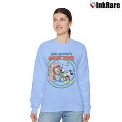 Women’s Disney Mickey Mouse Retro Poster Piano Relaxed Sweatshirt in light blue | Soft, Laid-Back Vibe