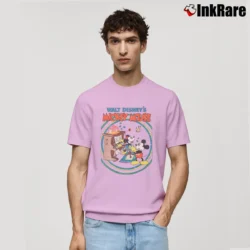 Men’s Disney Mickey Mouse Retro Poster Piano Classic T-Shirt in light pink | Soft, Breathable Everyday Wear