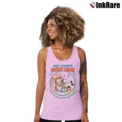 Women’s Disney Mickey Mouse Retro Poster Piano Tank Top in light pink | Lightweight, Movement-Friendly
