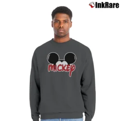 Men’s Disney Mickey Mouse Crewneck Sweatshirt in charcoal | Cozy Fabric, Clean Style