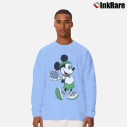 Men’s Disney Mickey Mouse Tennis Graphic Long-Sleeve Shirt in light blue | Sleek, Lightweight, Year-Round Wear