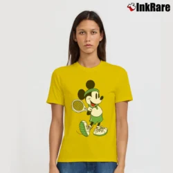 Women’s Disney Mickey Mouse Tennis Graphic Signature T-Shirt in yellow | Soft, Flattering Fit