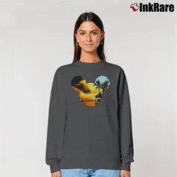 Women’s Disney Mickey Mouse Tropical Sunset Logo Relaxed Sweatshirt in charcoal | Soft, Laid-Back Vibe