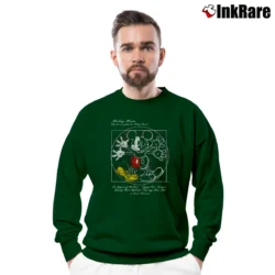 Men’s Disney Mickey Mouse Vitruvian Split Graphic Crewneck Sweatshirt in forest green | Cozy Fabric, Clean Style