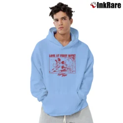 Men’s Disney Mickey Runaway Love At First Bite Pullover Hoodie in light blue | Cozy, Durable, Modern Fit