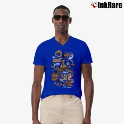 Men’s Disney Mickey's Not So Scary Halloween Party Logo V-Neck Tee in royal blue | Sharp, Breathable, Everyday Staple