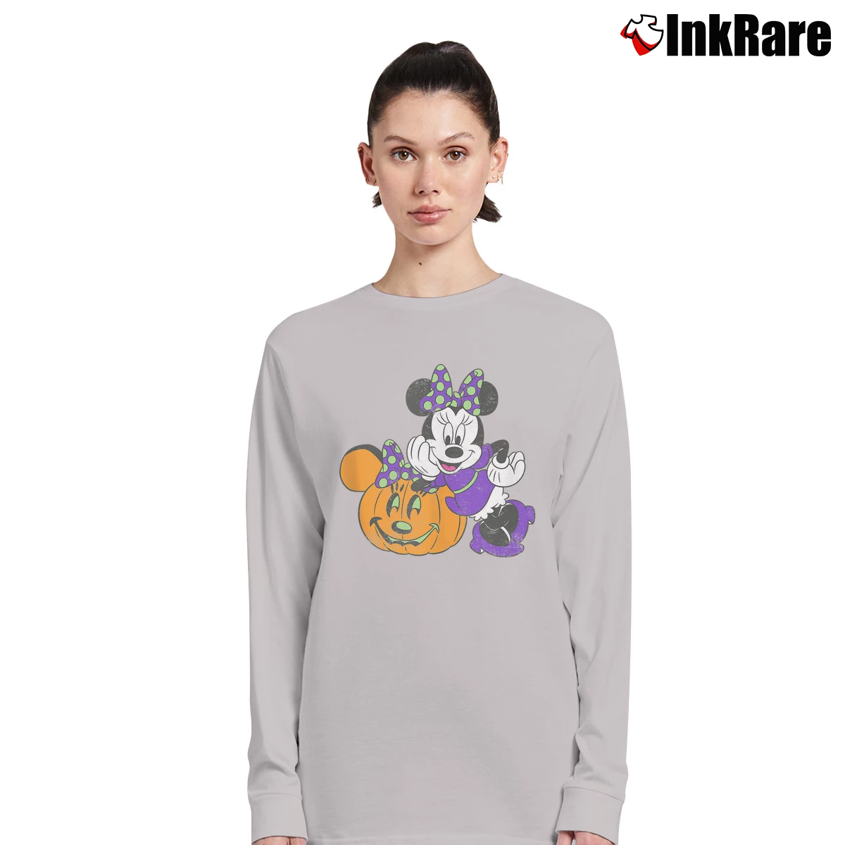 Women’s Disney Minnie Mouse Pumpkin Halloween Long-Sleeve Top in sport grey | Sleek, Versatile, All-Season
