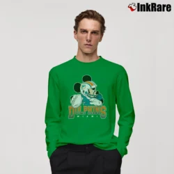 Men’s Disney NFL Mickey Mouse Miami Dolphins Quarterback Long-Sleeve Shirt in irish green | Sleek, Lightweight, Year-Round Wear