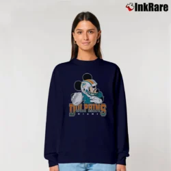 Women’s Disney NFL Mickey Mouse Miami Dolphins Quarterback Relaxed Sweatshirt in navy | Soft, Laid-Back Vibe