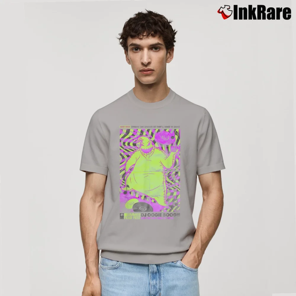 Men’s Disney Nightmare Before Christmas DJ Oogie Boogie Poster Classic T-Shirt in sport grey | Soft, Breathable Everyday Wear