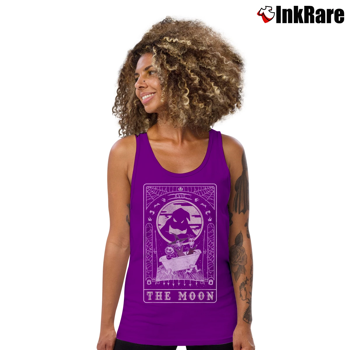 Women’s Disney Nightmare Before Christmas Moon Card Tank Top in purple | Lightweight, Movement-Friendly