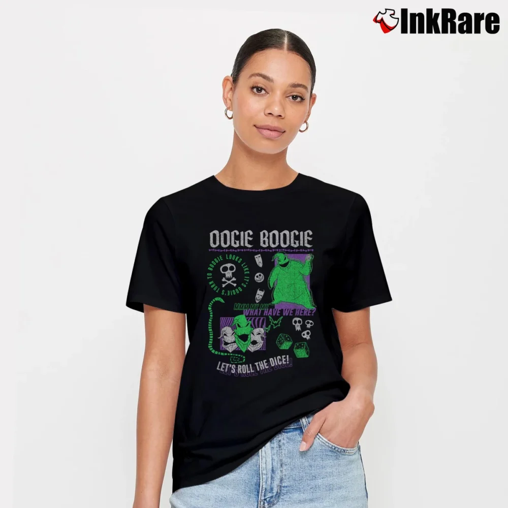 Women’s Disney Nightmare Before Christmas Oogie Boogie Poster T-Shirt in black | Soft, Flattering Fit