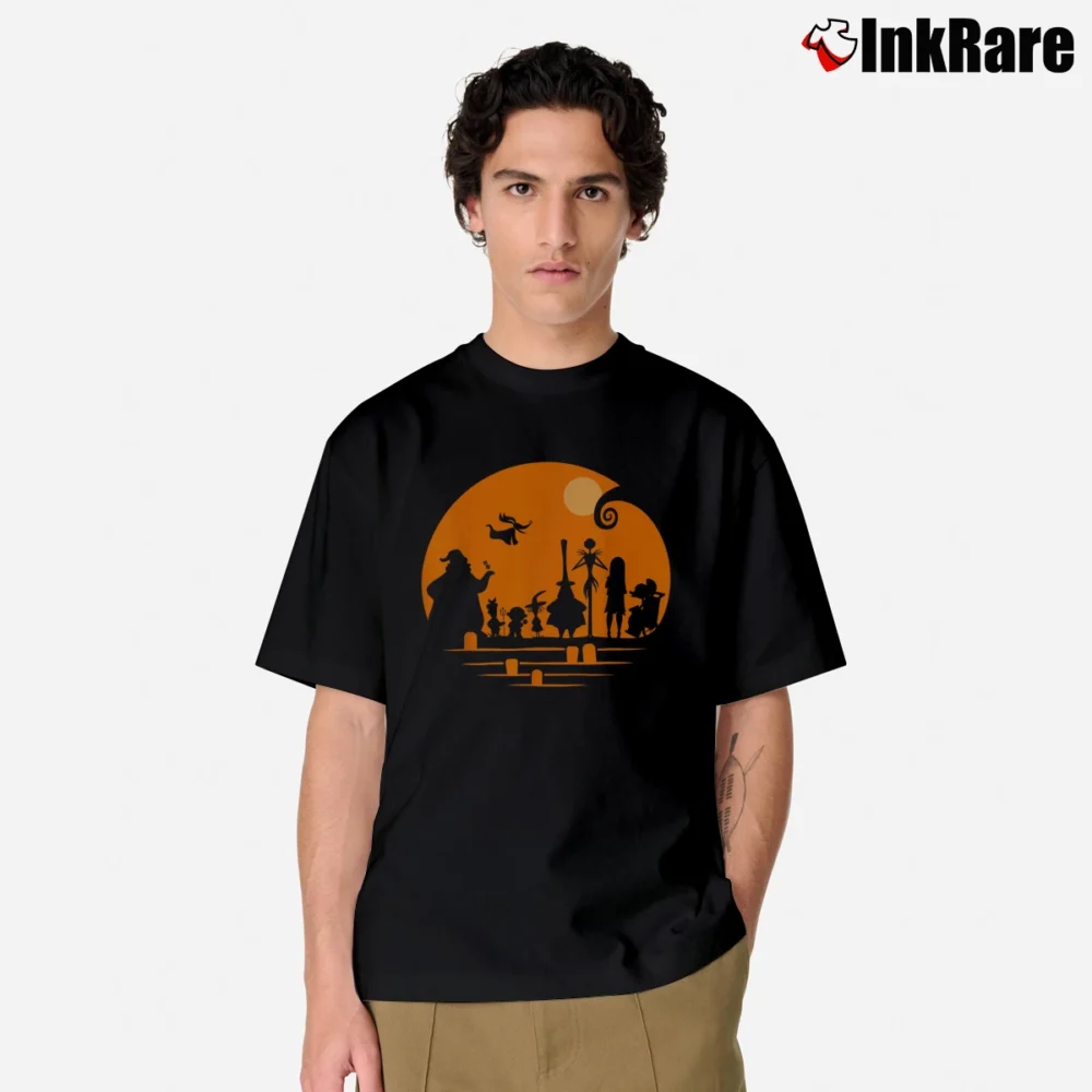 Men’s Disney Nightmare Before Christmas Silhouette Halloween Classic T-Shirt in black | Soft, Breathable Everyday Wear