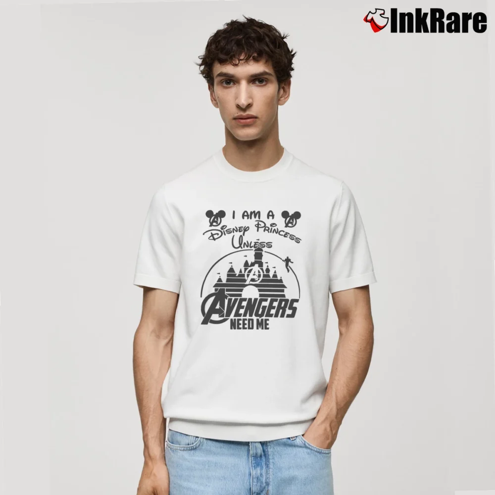Men’s Disney Princess Avengers Need Me Marvel Superhero Classic T-Shirt in white | Soft, Breathable Everyday Wear