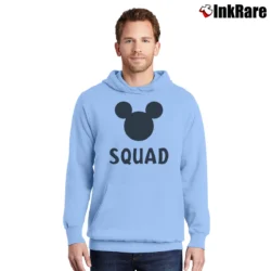 Men’s Disney Squad Family Vacation Mickey Mouse Pullover Hoodie in light blue | Cozy, Durable, Modern Fit