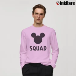 Men’s Disney Squad Family Vacation Mickey Mouse Long-Sleeve Shirt in light pink | Sleek, Lightweight, Year-Round Wear