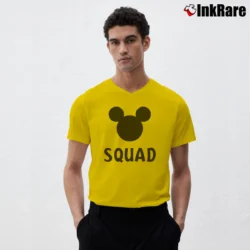 Men’s Disney Squad Family Vacation Mickey Mouse V-Neck Tee in yellow | Sharp, Breathable, Everyday Staple
