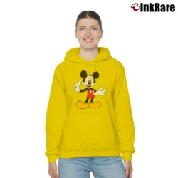 Women’s Disney Standing Mickey Mouse Cozy Hoodie in yellow | Warm, Structured, Stylish
