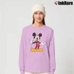 Women’s Disney Standing Mickey Mouse Long-Sleeve Top in light pink | Sleek, Versatile, All-Season