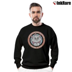Men’s Disney The Aristocats Marie Everyone Wants To Be A Cat Crewneck Sweatshirt in black | Cozy Fabric, Clean Style