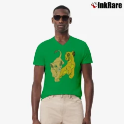 Men’s Disney The Lion King Anthracite V-Neck Tee in irish green | Sharp, Breathable, Everyday Staple