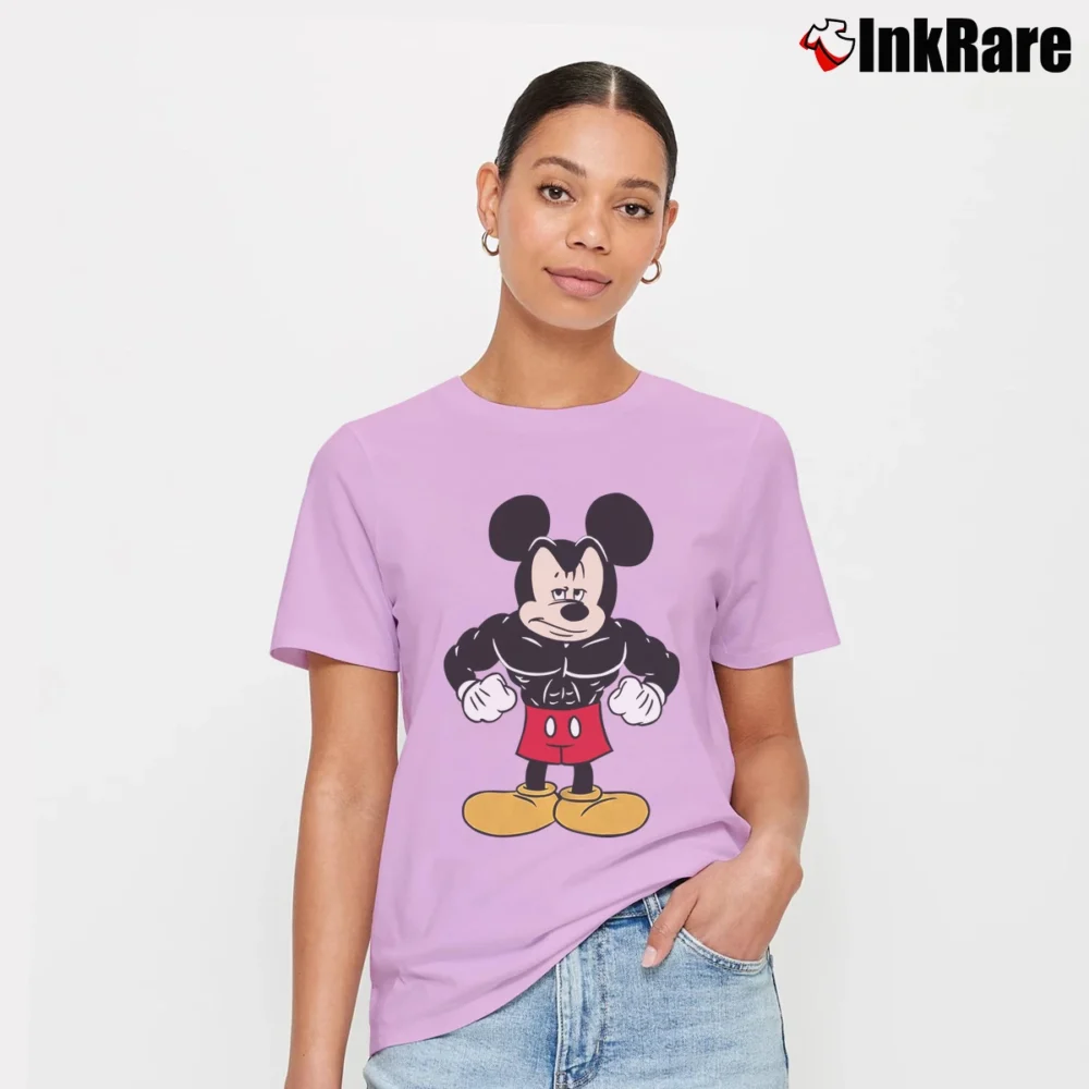 Women’s Disney Tough Mickey Mouse Graphic Signature T-Shirt in light pink | Soft, Flattering Fit