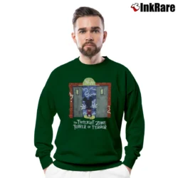 Men’s Disney Tower Of Terror Twilight Zone Mickey Inc Crewneck Sweatshirt in forest green | Cozy Fabric, Clean Style
