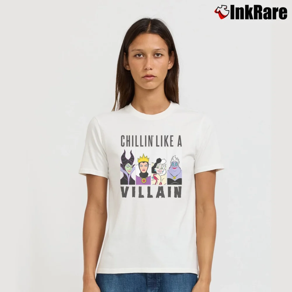 Women’s Disney Villain Gang Ursula Evil Queen Cruella Maleficent T-Shirt in white | Soft, Flattering Fit