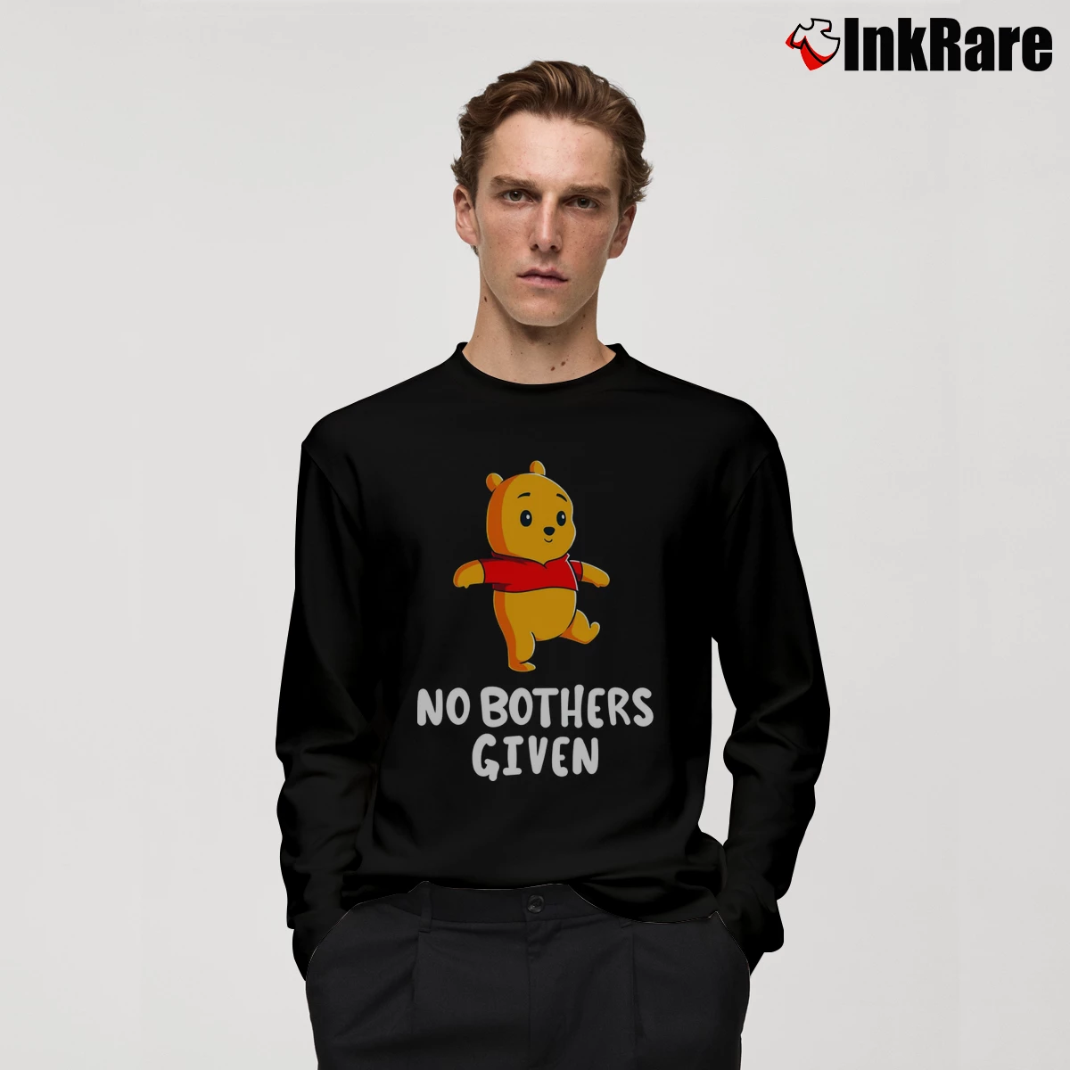 Men’s Disney Winnie The Pooh No Bothers Given Long-Sleeve Shirt in black | Sleek, Lightweight, Year-Round Wear