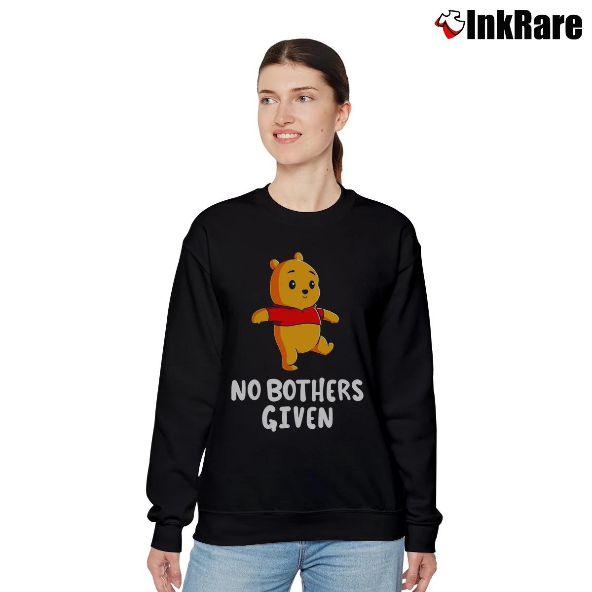 Women’s Disney Winnie The Pooh No Bothers Given Relaxed Sweatshirt in black | Soft, Laid-Back Vibe