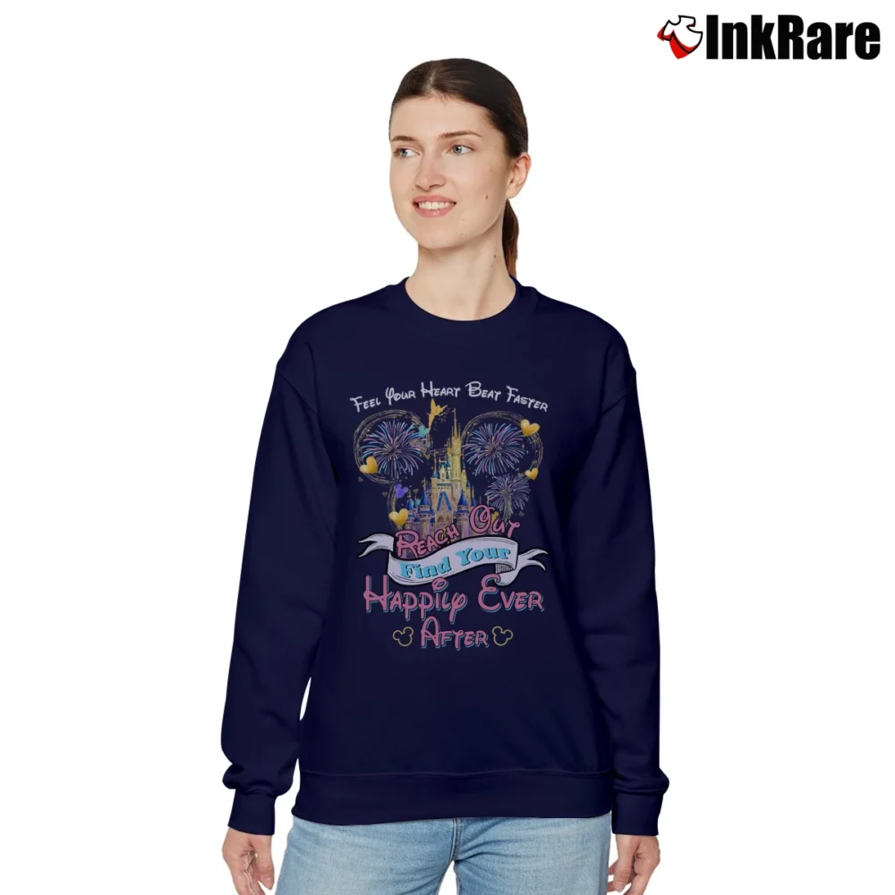 Women’s Disney World Find Your Happily Ever After Relaxed Sweatshirt in navy | Soft, Laid-Back Vibe