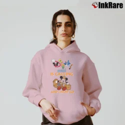 Women’s Disney World Is Calling Mickey Mouse Vacation Cozy Hoodie in light pink | Warm, Structured, Stylish