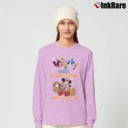 Women’s Disney World Is Calling Mickey Mouse Vacation Long-Sleeve Top in light pink | Sleek, Versatile, All-Season