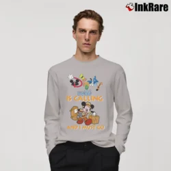 Men’s Disney World Is Calling Mickey Mouse Vacation Long-Sleeve Shirt in sport grey | Sleek, Lightweight, Year-Round Wear