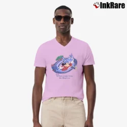 Men’s Disney World Mickey Mouse There Magic Lives V-Neck Tee in light pink | Sharp, Breathable, Everyday Staple