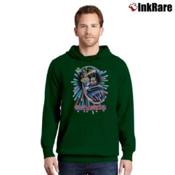 Men’s Disney World Space Mountain Mickey Donald Goofy Pullover Hoodie in forest green | Cozy, Durable, Modern Fit