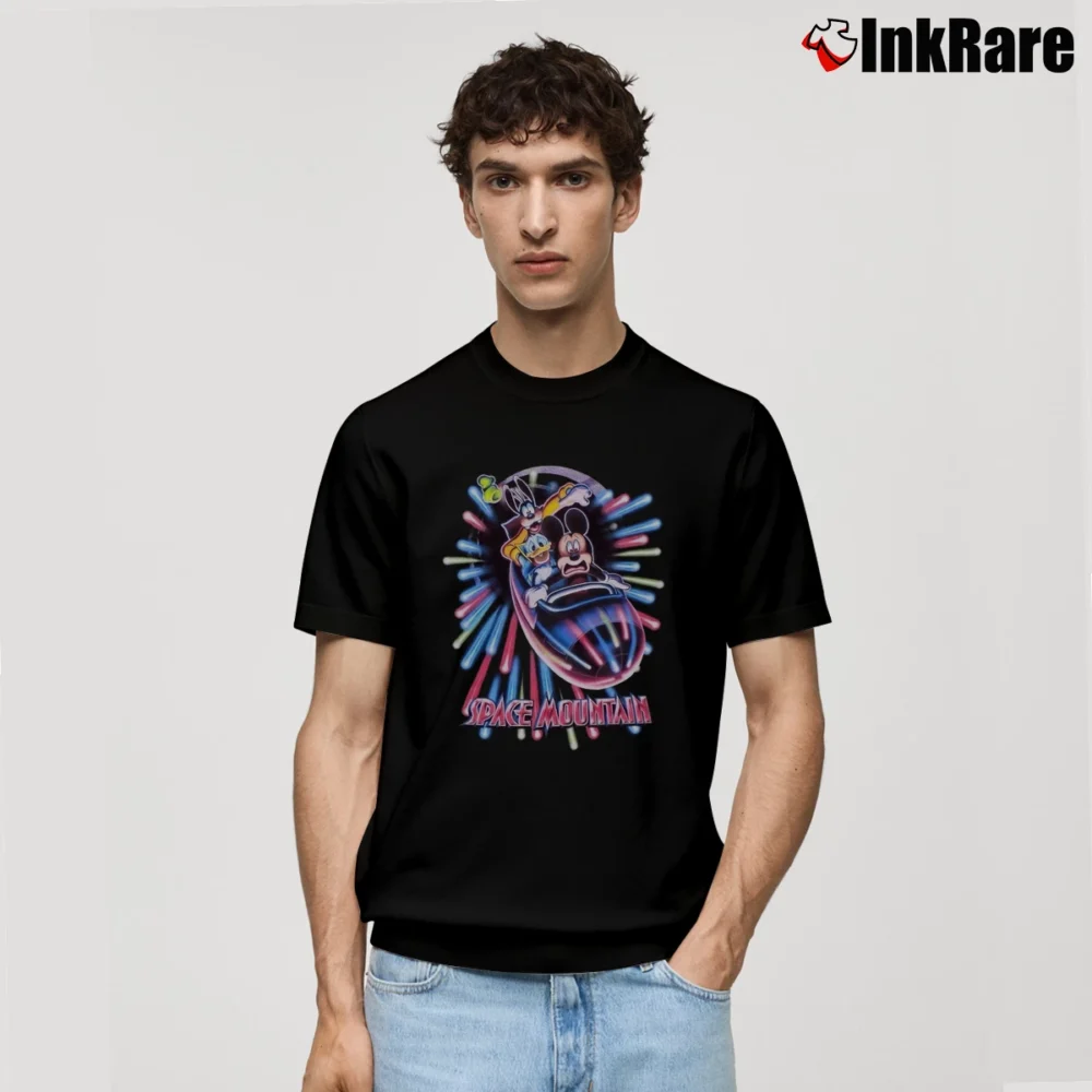 Men’s Disney World Space Mountain Mickey Donald Goofy Classic T-Shirt in black | Soft, Breathable Everyday Wear