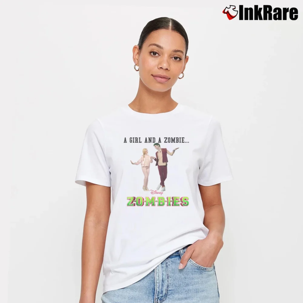 Women’s Disney Zombies Girl And Zombie Signature T-Shirt in white | Soft, Flattering Fit