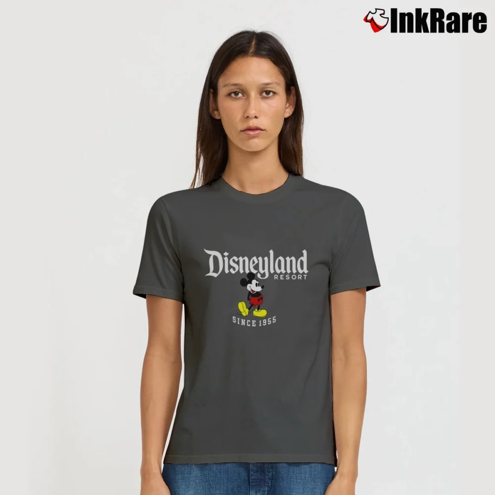 Women’s Disneyland Resort Mickey Mouse Signature T-Shirt in charcoal | Soft, Flattering Fit