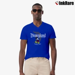 Men’s Disneyland Resort Mickey Mouse V-Neck Tee in royal blue | Sharp, Breathable, Everyday Staple