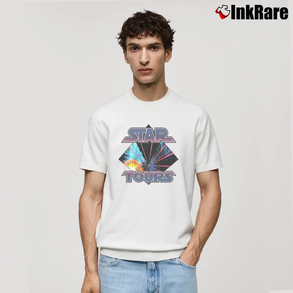 Men’s Disneyland Star Tours Star Wars Classic T-Shirt in white | Soft, Breathable Everyday Wear