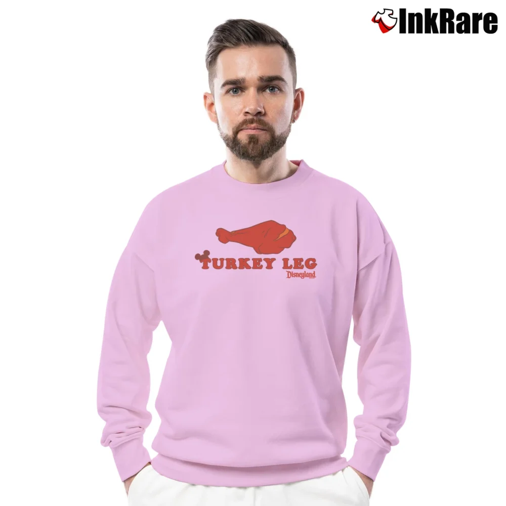 Men’s Disneyland Turkey Leg Mickey Mouse Crewneck Sweatshirt in light pink | Cozy Fabric, Clean Style