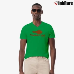 Men’s Disneyland Turkey Leg Mickey Mouse V-Neck Tee in irish green | Sharp, Breathable, Everyday Staple