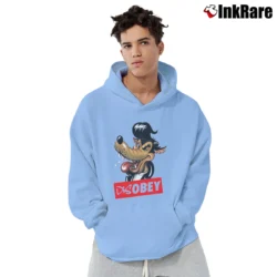 Men’s Disobey Rockabilly Big Bad Wolf Pullover Hoodie in light blue | Cozy, Durable, Modern Fit