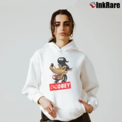 Women’s Disobey Rockabilly Big Bad Wolf Cozy Hoodie in white | Warm, Structured, Stylish