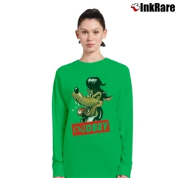 Women’s Disobey Rockabilly Big Bad Wolf Long-Sleeve Top in irish green | Sleek, Versatile, All-Season
